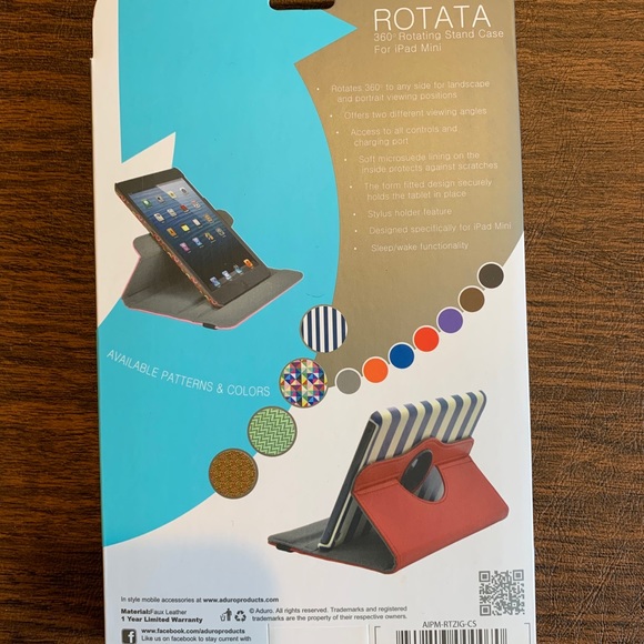 NWT Aduro Rotata 360 stand case Apple iPad Mini - Picture 3 of 3